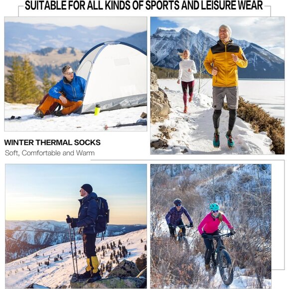 Mens Thermal Winter Crew Socks for Boots Thick and Warm for Cold Weather Work Hi - Picture 5 of 5